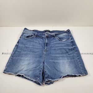 Judy Blue Denim Shorts Womens 4XL Blue Excellent Raw Hem Distressed JB15257DK